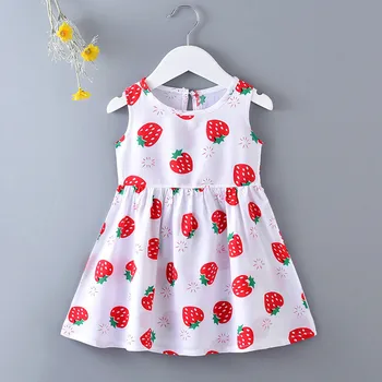 Детское Платье для маленьких девочек, летнее платье с рисунком Минни Маус, платье в горошек, платье принцессы, детская одежда для девочек от 0 до 2 лет