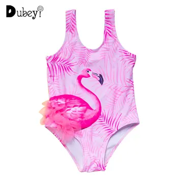 Новые детские купальники с розовым фламинго для девочек от 1 до 6 лет, детская одежда для плавания, бикини, купальный костюм для маленьких девочек