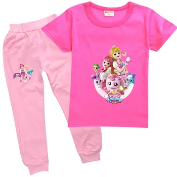 캐치티니핑 Одежда Catch Teenieping, детская футболка Tini Ping, топы с короткими рукавами для маленьких мальчиков, штаны, комплекты из 2 предметов, бутик одежды для маленьких девочек