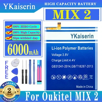 YKaiserin Топовый Новый Аккумулятор емкостью 6000 мАч для Oukitel Mix 2 Mix2 Batteries + Бесплатные Инструменты
