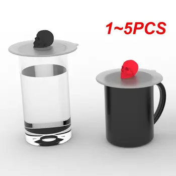 1 ~ 5ШТ Креативная Круглая Силиконовая Крышка для чашки Универсальное Многоразовое Уплотнение для крышки чашки Всасывающая Пылезащитная Герметичная Чашка для чая и кофе с крышкой