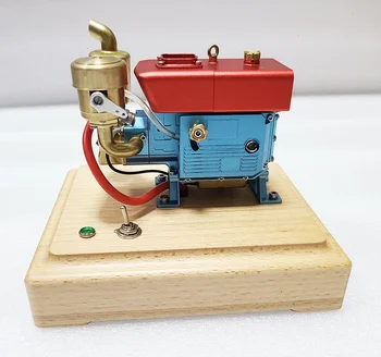 Латунная мини-модель парового двигателя MUSA объемом 2,2 куб. см с основанием для воспламенения CDI, модель одноцилиндрового дизельного двигателя, Экспериментальная игрушка