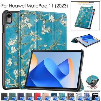 Folio Тонкий легкий жесткий чехол Smart Protective Кожаный чехол-подставка для планшета для Huawei MatePad 11 2023 11 дюймов