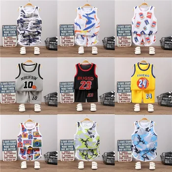 Детский летний комплект, активная футболка + шорты, спортивный костюм из 2 предметов, комплект спортивной одежды для мальчиков, одежда для малышей