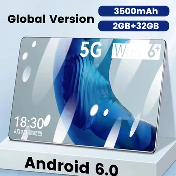Новый планшетный ПК 5G Android 10,1-дюймовый планшет Android 6,0 2 ГБ ОЗУ 32 ГБ ПЗУ 3500 мАч HD-экран Две SIM-карты Сеть Wi-Fi Bluetooth