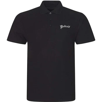 Мужская повседневная рубашка-поло Lyprerazy с вышивкой Detroit City, футболка-поло для гольфа с коротким рукавом
