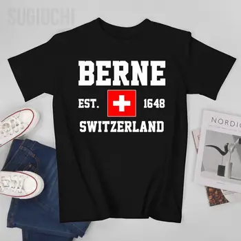 Флаг Швейцарии, 1648 год, Берн, мужские футболки, футболки с круглым вырезом, женская одежда для мальчиков, 100% хлопок