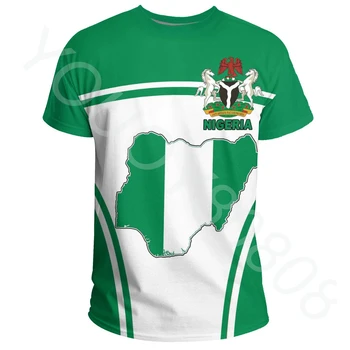 2023 Новая Летняя Одежда Африканской Зоны, Мужская и женская Одежда, Летние Футболки С Активным Флагом Нигерии С Принтом