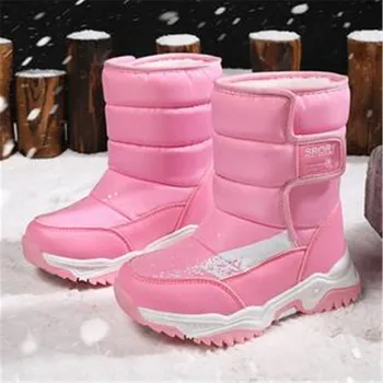 2023 Зимние детские ботинки Принцесса, Элегантная обувь для девочек, водонепроницаемые зимние ботинки для девочек и мальчиков, детские теплые высококачественные плюшевые ботинки