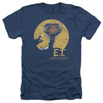 Лицензированная взрослая мужская футболка Heather от E.T. THE EXTRA-TERRESTRIAL MOON SM-3XL с длинными рукавами