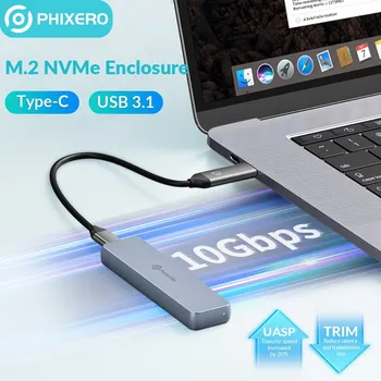 PHIXERO M2 NVME SSD Корпус Твердотельного Накопителя SATA 3,0 Внешний Жесткий Диск Type C UASP 6 Гбит/с 10 Гбит/с HD Коробка Для Хранения Чехол для ПК Ноутбук