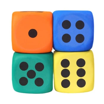 80 мм Большие Пенопластовые Кубики с Черными Точками Шестигранные Точечные Кубики Цветные Кубики Учебные пособия Игровые Кубики для Подсчета Преподавания математики D5QC
