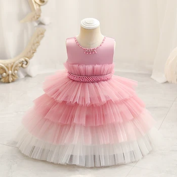 Свадебное платье Annabelle Flower Girl без рукавов, тюлевое бальное платье для торта, элегантные вечерние новости, Модные розовые платья