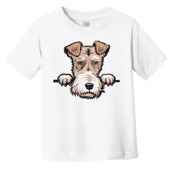 Порода собак Фокстерьер, Появляющаяся Милая футболка для младенцев и малышей с длинными рукавами v2