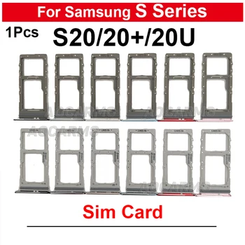 Сине-Белый Для Samsung Galaxy S20 Plus S20Ultra С Одной и Двумя Sim-Картами, Держатель Лотка для Sim-карт, Разъем для Ремонта, Запасные Части