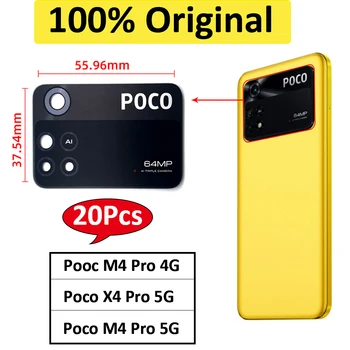 20шт, 100% Оригинальная Стеклянная Крышка Объектива Задней камеры Заднего Вида Для Xiaomi Poco X4 F4 5G M4 F2 F3 X3 Pro 4G C3 M2 С Заменой Наклейки