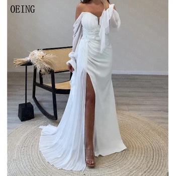 OEING Vestidos De Fiesta Elegantes Para Mujer 2023 Белое Свадебное Платье Подружки невесты С разрезом сбоку В виде сердца С открытыми плечами Vestidos