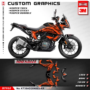 Набор клейких наклеек KUNGFU GRAPHICS для мотоциклов KTM 390 Adventure 2020 2021 2022, оранжевый, (артикул KT39AD20N003-KR)