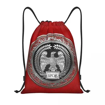 Изготовленный на Заказ Серебряный Римский Императорский Орел Rome SPQR Сумка на Шнурке для Покупок Рюкзаки Для Йоги Мужчины Женщины Спортивный Рюкзак Для спортзала