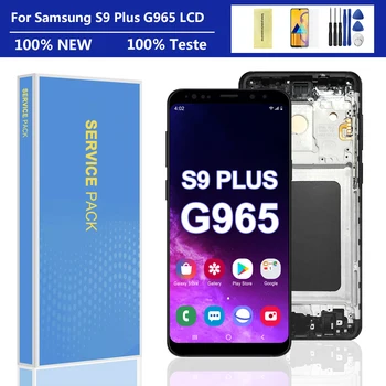 100% Протестированный AAA S9 + ЖК-дисплей с рамкой для SAMSUNG Galaxy S9 Plus G965 G965F Дисплей С Сенсорным Экраном Digitizer В сборе Замена