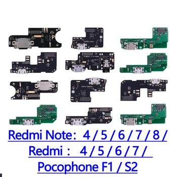 Детали платы Разъема Порта Зарядки Гибкий Кабель С Микрофоном Mic Для XiaoMi PocoPhone F1 Redmi Note 8 7 6 5 Pro Plus 7A 6A S2