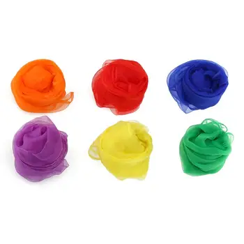 6 Цветов Квадратного шарфа Для танцевальных выступлений, Шелковый головной убор для шифоновой ленты, Бандана, шарфы, обертывание пальцев, Рейв Хип