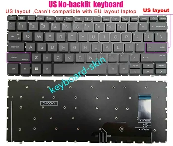 Новая клавиатура US без подсветки и подставки для рук для ноутбуков HP EliteBook 840 G9, 830 G9