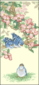 Высококачественный красивый набор для вышивания крестиком baby blue jays jay three birds птица и цветок размеры 360-13728