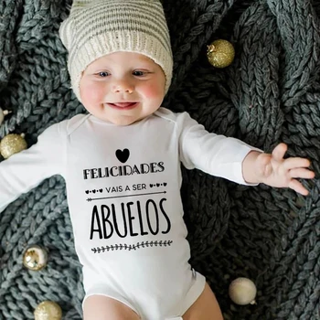 Детское боди Vais a Ser Abuelos Объявление о беременности Хлопчатобумажный комбинезон Ropa с длинным рукавом для младенцев