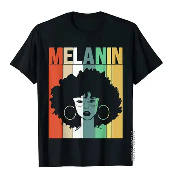 Подарочная футболка Melanin Vintage Retro Black Afro Woman Queen, молодежные футболки в стиле Фанк, хлопковые топы, рубашки в опрятном стиле