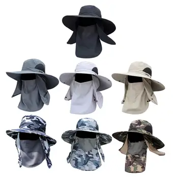 Рыболовная шляпа, Дышащая легкая солнцезащитная кепка со съемным клапаном для лица и шеи, панама для путешествий, садоводства, скалолазания, пляжа