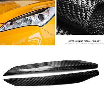 2ШТ Наклейка для отделки переднего головного света, веко, крышка фары, брови фары для Hyundai Genesis Coupe 2009 2010 2011