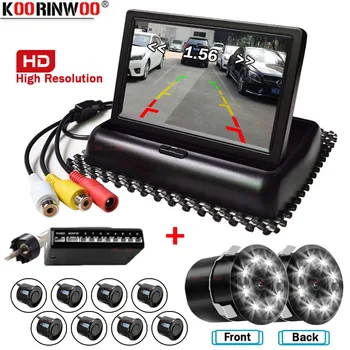 Koorinwoo ЖК-экран, интеллектуальная система для автомобилей, датчик парковки, Фронтальная камера, камера заднего вида, Звуковая система, детектор радаров 12 В