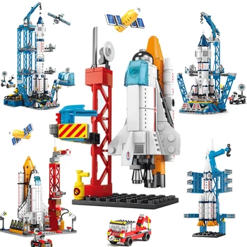 Базовая Модель-головоломка для Центра запуска космических ракет аэрокосмической промышленности, мини-строительные блоки, сборные кирпичи, детские игрушки для мальчиков
