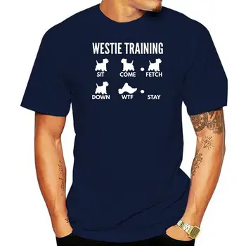 Забавные Футболки West Highland White Terrier Training Westie Dog Tricks С Графическим Рисунком, Хлопковая Уличная Одежда С Коротким Рукавом, Футболка Оверсайз