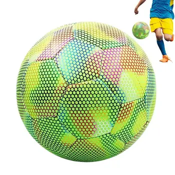 Размер 5 Светоотражающий футбольный тренировочный футбольный мяч Светящийся флуоресцентный Светоотражающий Крутой светящийся футбольный мяч для детей и взрослых