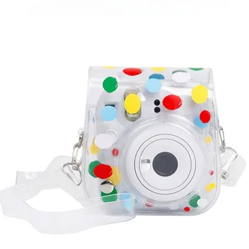 Сумка для Фотоаппарата Мгновенной Печати Fujifilm Instax Mini 12 11 Аксессуары Для Фотоаппаратов Портативный Прозрачный Чехол с Плечевым Ремнем