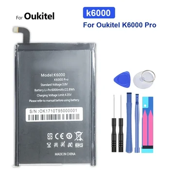 Сменный аккумулятор мобильного телефона для Oukitel K6000 Pro K6000Pro 6000 мАч, высококачественные аккумуляторы для смартфонов