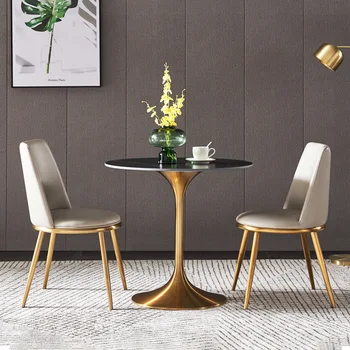 Обеденные стулья в скандинавском стиле, роскошь и минимализм, современные обеденные стулья для дома, креативные кожаные тканевые спинки, металлическая мода