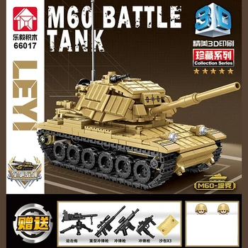 Военная техника WW2 армии США M60 Patton, основной боевой танк, строительные блоки, фигурки героев Второй мировой войны, кирпичи, модель детских игрушек в подарок