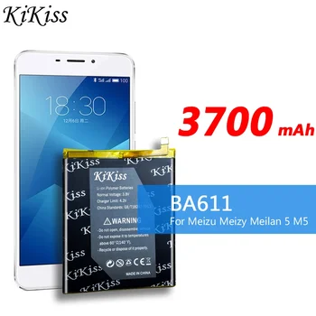   Аккумулятор Kikiss BA611 емкостью 3700 мАч для мобильного телефона Meizu M5 Meizy Meilan 5 Bateria, сменные батареи для смартфонов