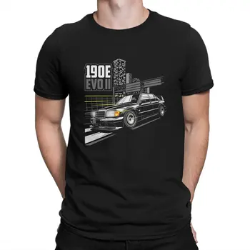 Автомобильный мерч 190E Креативная футболка для мужчин EVO с круглым вырезом, футболка из чистого хлопка, хип-хоп Подарки на День рождения, уличная одежда