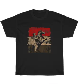 Ретро Винтажная футболка для верховой езды в западном стиле, ковбойское Родео, Унисекс, новые длинные рукава