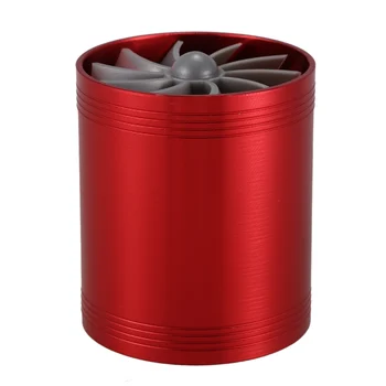 Двухтурбинный турбонагнетатель, воздухозаборник, газовый вентилятор для экономии топлива для автомобиля (красный)